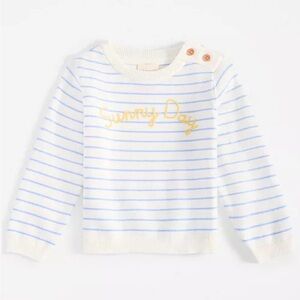 First Impressions White and Blue Striped Sweater